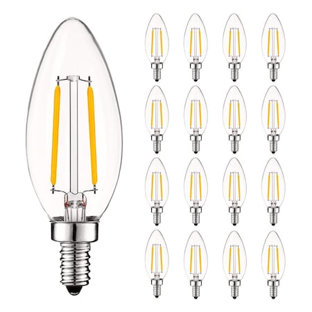 Luxrite B11 LED Light Bulbs 4W (40W Equivalent) 400LM 5000K Bright White Dimmable E12 Candelabra 16-Pack LR21578-16PK